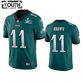 Tröjor Philadelphia Eagles A.J. Brown 11 Grön Super Bowl LVII Vapor Limited - Barn
